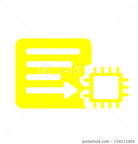 IT material (yellow) illustrating an automated system that analyzes text information using artificial intelligence. IT material (yellow) illustrating an automated system that analyzes text information using artificial intelligence. 139213908