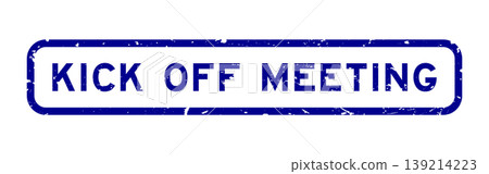 Grunge blue kick off meeting word square rubber seal stamp on white background Grunge blue kick off meeting word square rubber seal stamp on white background 139214223