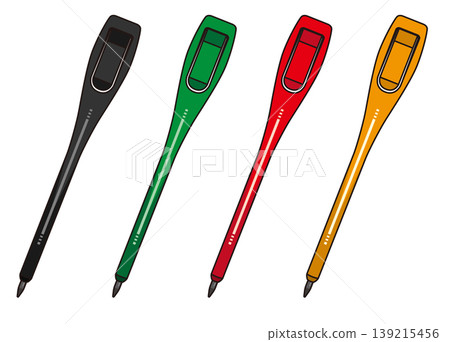 Color variations for disposable pencils used for surveys (black, green, red, orange) Color variations for disposable pencils used for surveys (black, green, red, orange) 139215456