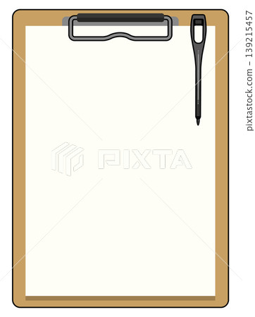 Illustration of a disposable pencil and clipboard (for questionnaires/fill-out) Illustration of a disposable pencil and clipboard (for questionnaires/fill-out) 139215457