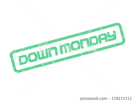 Down Monday text on a textured rubber stamp for weekly mood and work related feelings 139215512