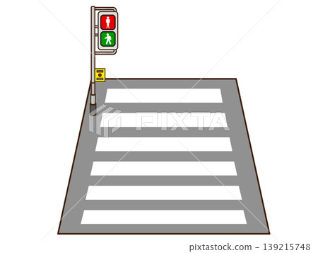 Illustration material of a pedestrian crossing and traffic lights 3 Illustration material of a pedestrian crossing and traffic lights 3 139215748