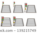 Illustration set of pedestrian crossings and traffic lights 139215749