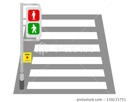 Illustration material of a pedestrian crossing and traffic lights 2 Illustration material of a pedestrian crossing and traffic lights 2 139215751