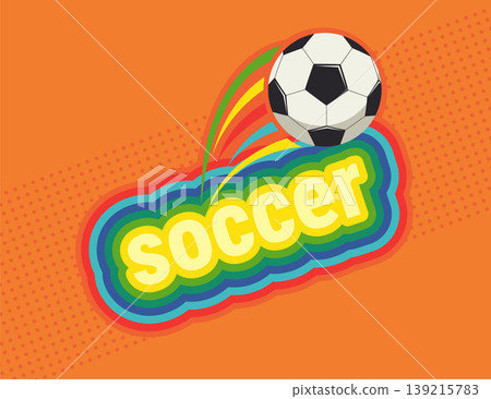 Dynamic soccer ball with motion lines. Design for the 2026 World Cup and football competition. Championship 26. Vector illustration for social media, advertise, web, banner, flyer, print 139215783