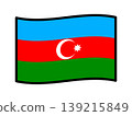 Illustration material of the Azerbaijan flag 3 139215849