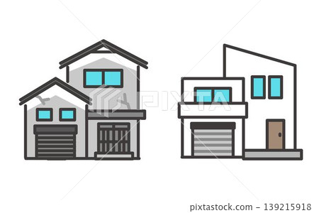 翻新後的獨立式住宅的向量圖。 139215918
