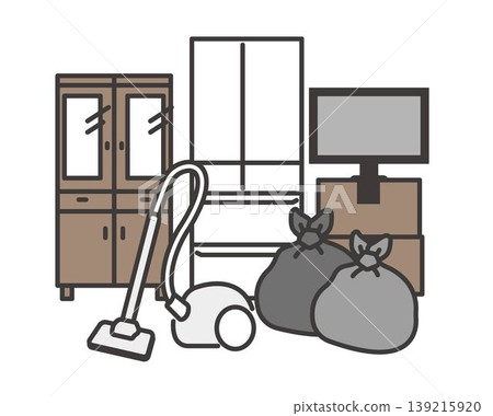 Vector illustrations of unwanted items and bulky waste. Vector illustrations of unwanted items and bulky waste. 139215920