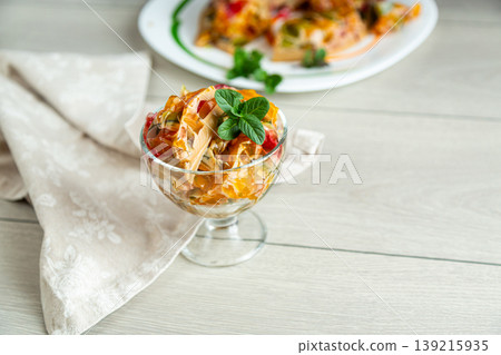 fresh coffee fruit jelly dessert with bright colorful layers fresh coffee fruit jelly dessert with bright colorful layers 139215935