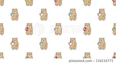 bear seamless pattern polar bear drink water cartoon vector doodle teddy gift wrapping paper tile background scarf isolated repeat wallpaper illustration design bear seamless pattern polar bear drink water cartoon vector doodle teddy gift wrapping paper tile background scarf isolated repeat wallpaper illustration design 139216771