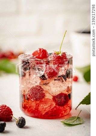 Glass of berry cocktail Glass of berry cocktail 139217298