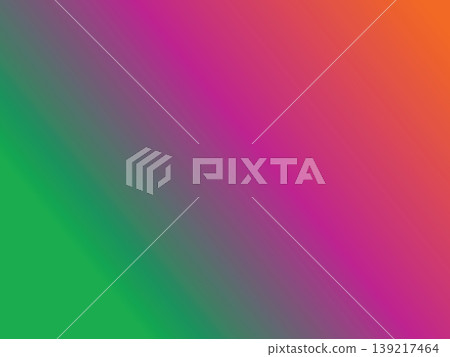 Abstract diagonal linear gradient background with vibrant green magenta and orange hues. 139217464