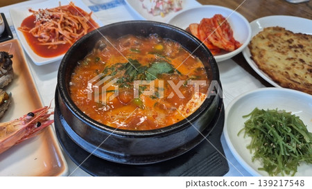 delicious authentic spicy korean seafood fish stew maeuntang delicious authentic spicy korean seafood fish stew maeuntang 139217548