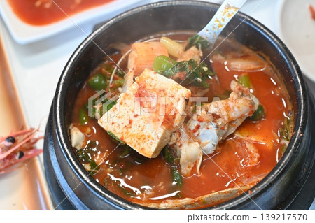 delicious authentic spicy korean seafood fish stew maeuntang delicious authentic spicy korean seafood fish stew maeuntang 139217570