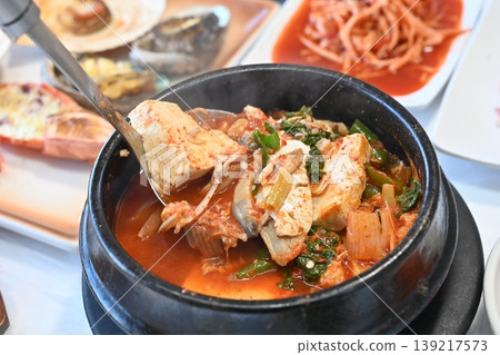 delicious authentic spicy korean seafood fish stew maeuntang delicious authentic spicy korean seafood fish stew maeuntang 139217573