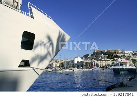 Ibiza landmark island in Mediterranean sea Ibiza landmark island in Mediterranean sea 139217841