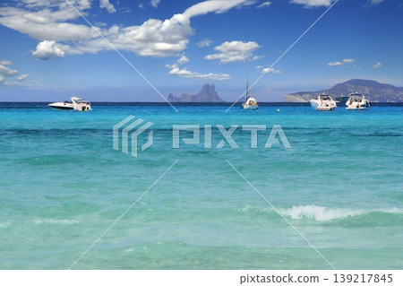 Illetes Formentera beach turquoise mediterranean Illetes Formentera beach turquoise mediterranean 139217845