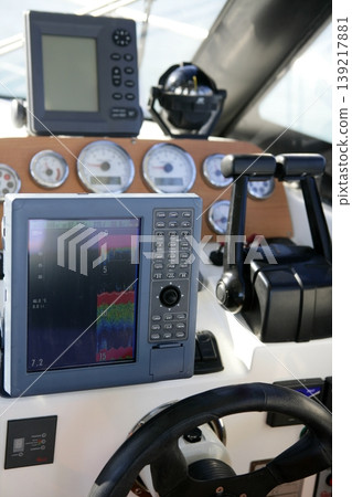 Boat control bridge, plotter, fishfinder, radar, power Boat control bridge, plotter, fishfinder, radar, power 139217881