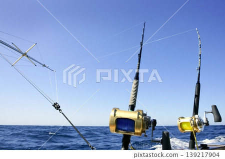 Big game boat fishing in deep sea Big game boat fishing in deep sea 139217904