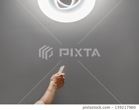 The ceiling lamp is controlled by a remote control The ceiling lamp is controlled by a remote control 139217960