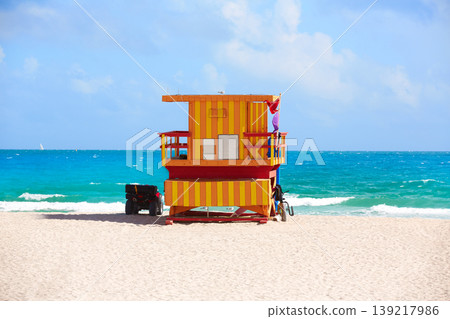 Miami beach baywatch tower South beach Florida Miami beach baywatch tower South beach Florida 139217986