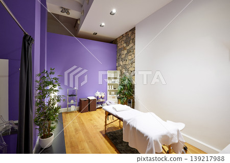 Massage room with massage table Massage room with massage table 139217988