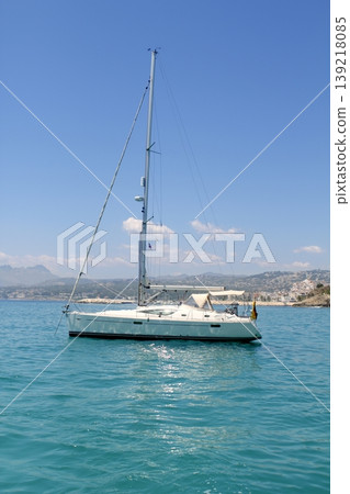 sailboat turquoise tropical Moraira Playa Portet sailboat turquoise tropical Moraira Playa Portet 139218085