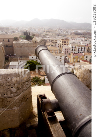 cannon from Ibiza island castle dalt vila view balearic 139218098