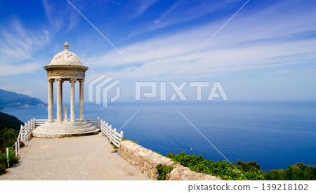 es Galliner gazebo in Son Marroig over Majorca sea es Galliner gazebo in Son Marroig over Majorca sea 139218102