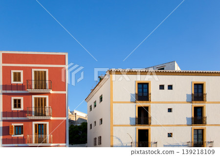 Ibiza island facades from Eivissa town Ibiza island facades from Eivissa town 139218109