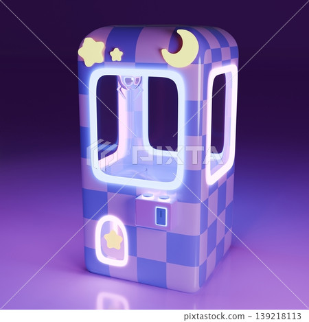 A pop-style crane game featuring a 3D moon and stars - Nighttime 139218113