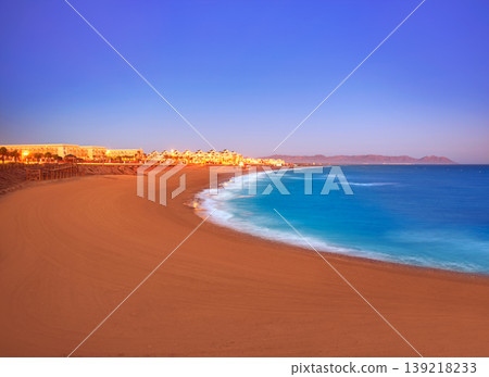 Almeria Cabo de Gata sunset in Retamar beach Almeria Cabo de Gata sunset in Retamar beach 139218233