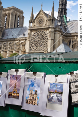 Saint Michel postcards in Notre Dame Paris Saint Michel postcards in Notre Dame Paris 139218261