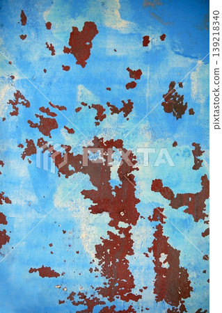 Aged grunge boat iron rusty blue hull Aged grunge boat iron rusty blue hull 139218340