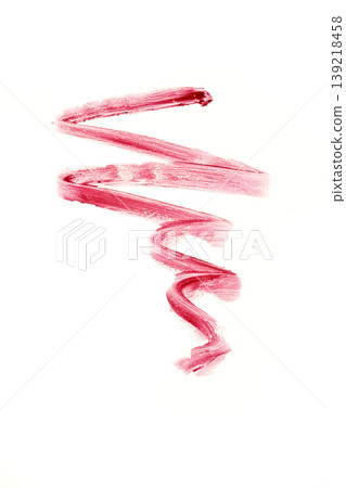 Lipstick Trace Close Up Studio Shot. Lipstick Mark Isolated on White Background. 139218458