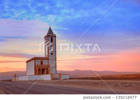 Almeria Cabo de Gata Salinas church in Spain Almeria Cabo de Gata Salinas church in Spain 139218477