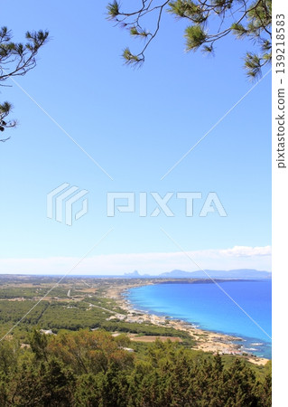 aerial view Formentera balearic island Ibiza horizon aerial view Formentera balearic island Ibiza horizon 139218583