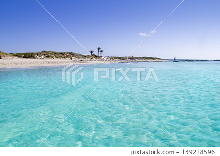 Illetas illetes turquoise beach shore Formentera Illetas illetes turquoise beach shore Formentera 139218596