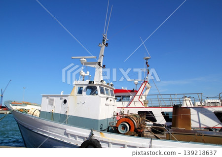 Fisherboat on mediterranean harbor Fisherboat on mediterranean harbor 139218637