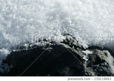 Snow macro detail. Iced white texture Snow macro detail. Iced white texture 139218663