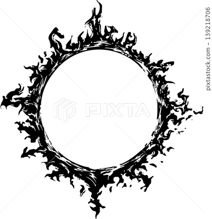 Ink painting illustration of the sun Ink painting illustration of the sun 139218706
