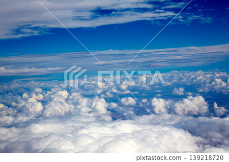 Aerial view of clouds and blue sky while flying 139218720