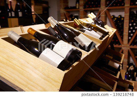 Wine Cellar from Mediterranean with bottles Wine Cellar from Mediterranean with bottles 139218748