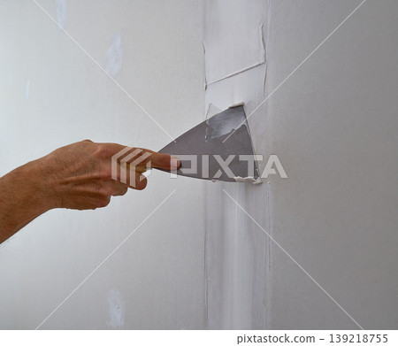 laminated plasterboard plastering join laminated plasterboard plastering join 139218755