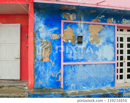 colorful Caribbean houses tropical Isla Mujeres colorful Caribbean houses tropical Isla Mujeres 139218850