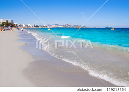 Ibiza Platja En bossa beach with palm trees Ibiza Platja En bossa beach with palm trees 139218864