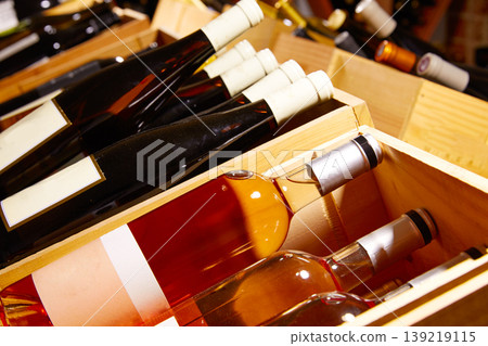 Wine Cellar from Mediterranean with bottles 139219115
