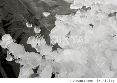 Ice texture over dark silver metal film Ice texture over dark silver metal film 139219143