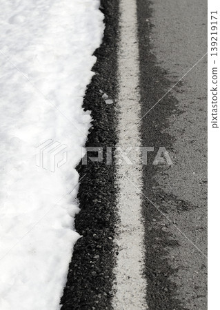 road white lines winter snow danger traffic road white lines winter snow danger traffic 139219171