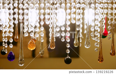 Colorful crystal strass lamp detai Colorful crystal strass lamp detai 139219226